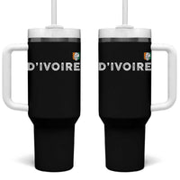 Côte D Ivoire Tumbler With Handle Ivory Coast Crest Football Elephant Family Matching