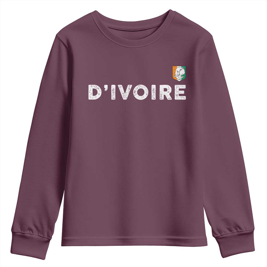 Côte D Ivoire Youth Sweatshirt Ivory Coast Crest Football Elephant Family Matching