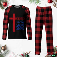 England Football St George Cross Three Lions Emblem Plaid Pajama Set
