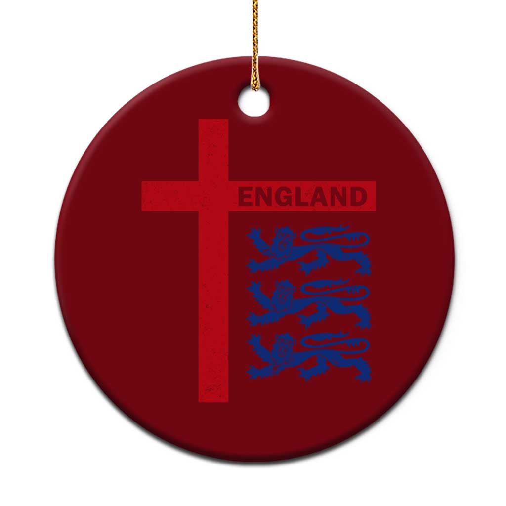 England Football St George Cross Three Lions Emblem Ceramic Ornament