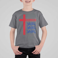 England Football St George Cross Three Lions Emblem T Shirt For Kid