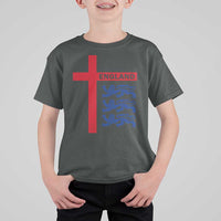 England Football St George Cross Three Lions Emblem T Shirt For Kid