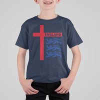 England Football St George Cross Three Lions Emblem T Shirt For Kid