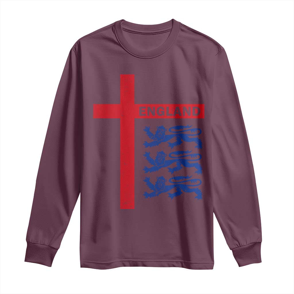 England Football St George Cross Three Lions Emblem Long Sleeve Shirt