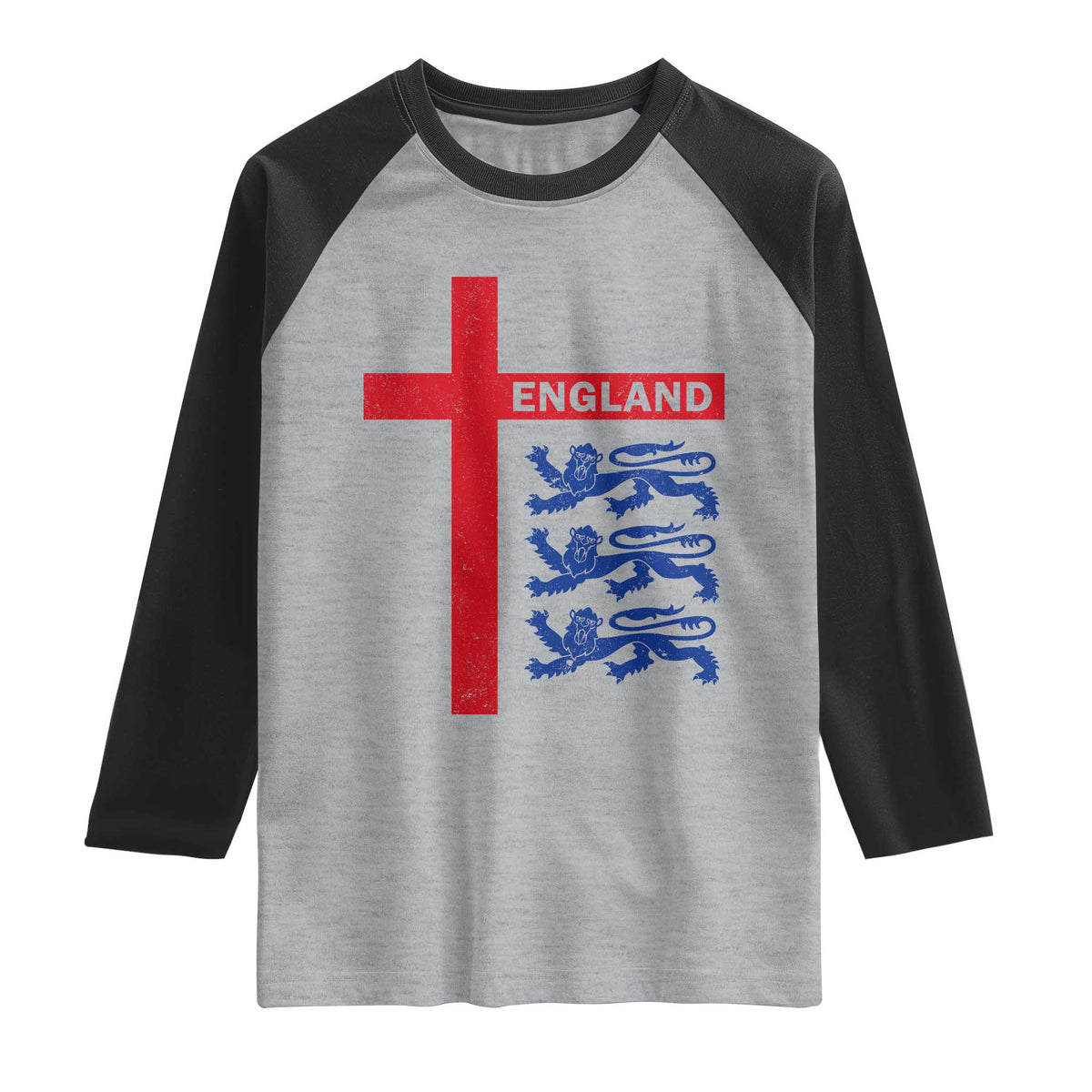 England Football St George Cross Three Lions Emblem Raglan Shirt