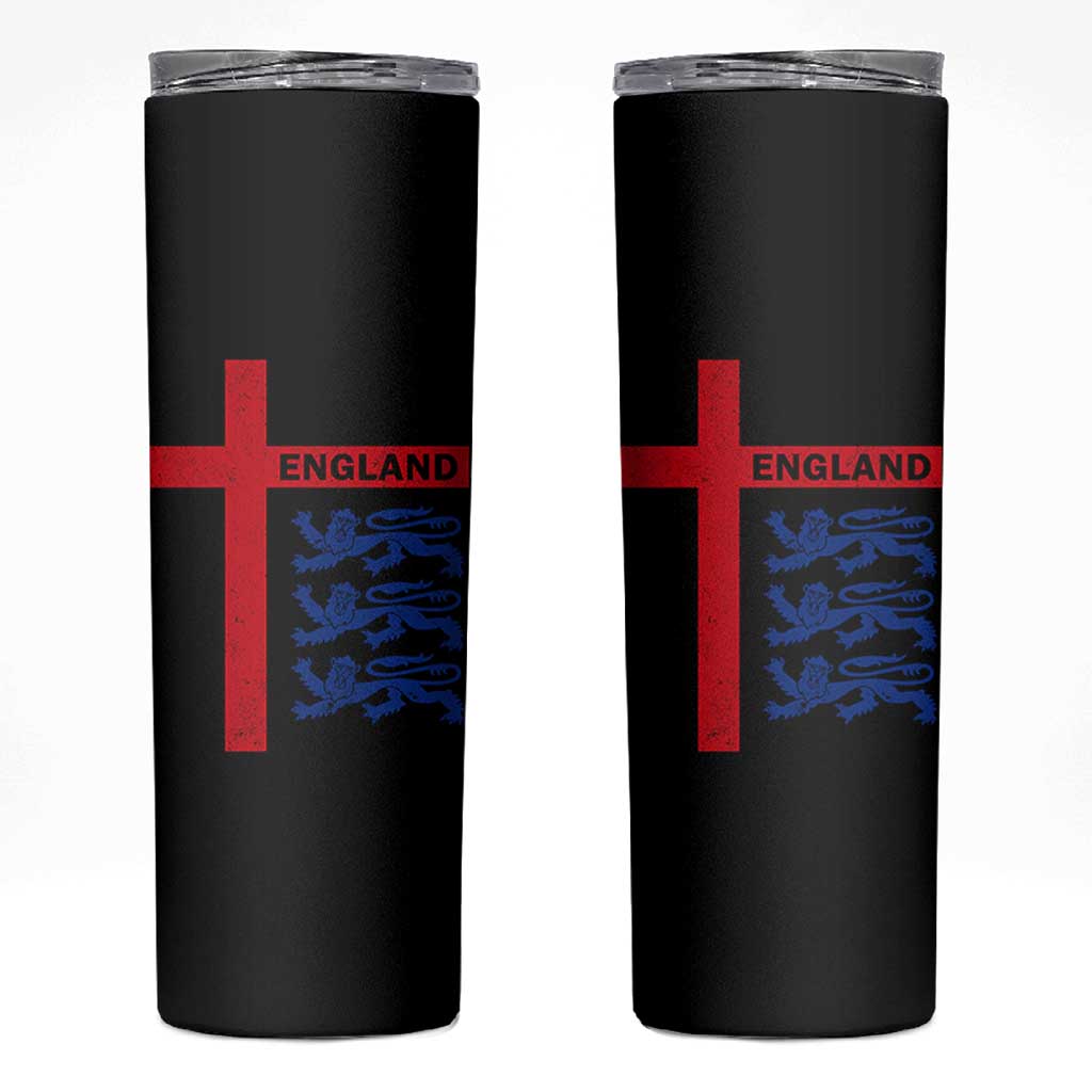 England Football St George Cross Three Lions Emblem Skinny Tumbler