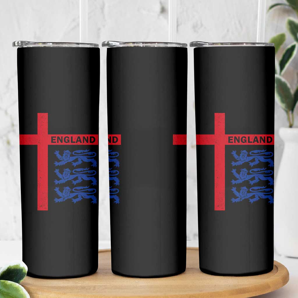 England Football St George Cross Three Lions Emblem Skinny Tumbler