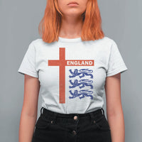 England Football St George Cross Three Lions Emblem T Shirt For Women