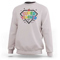 Funny Teacher Back To School Sweatshirt Super Teacher Teach Love Inspire Apple - Wonder Print Shop