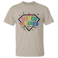 Funny Teacher Back To School T Shirt Super Teacher Teach Love Inspire Apple - Wonder Print Shop