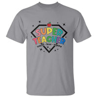 Funny Teacher Back To School T Shirt Super Teacher Teach Love Inspire Apple - Wonder Print Shop