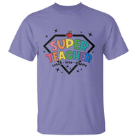 Funny Teacher Back To School T Shirt Super Teacher Teach Love Inspire Apple - Wonder Print Shop