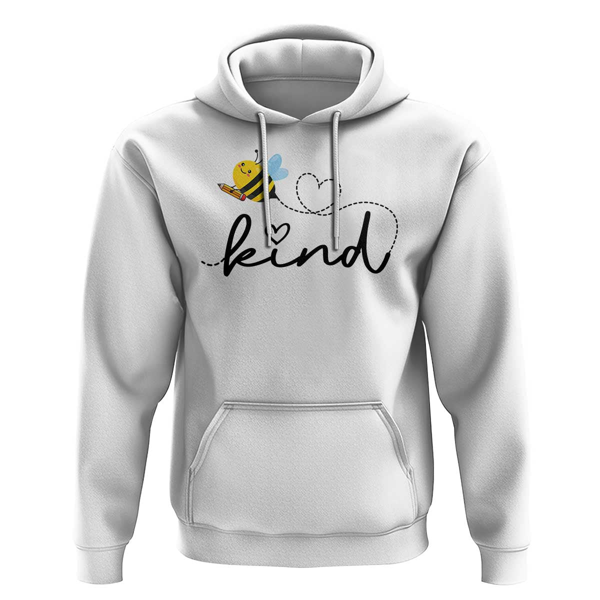 Positive Quote Bee Hoodie Be Kind Pencil Back To School Bumblebee - Wonder Print Shop