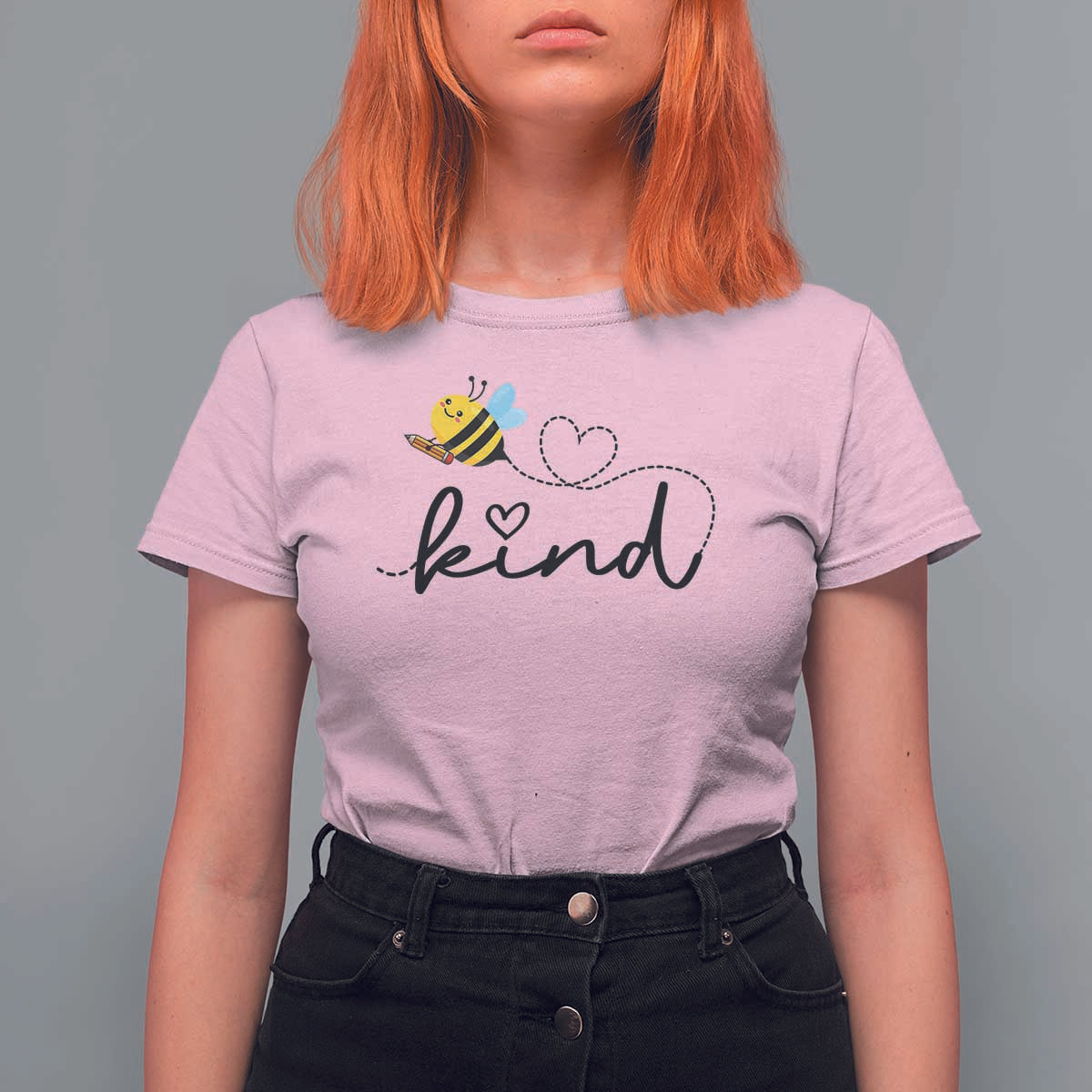 Positive Quote Bee T Shirt For Women Be Kind Pencil Back To School Bumblebee - Wonder Print Shop