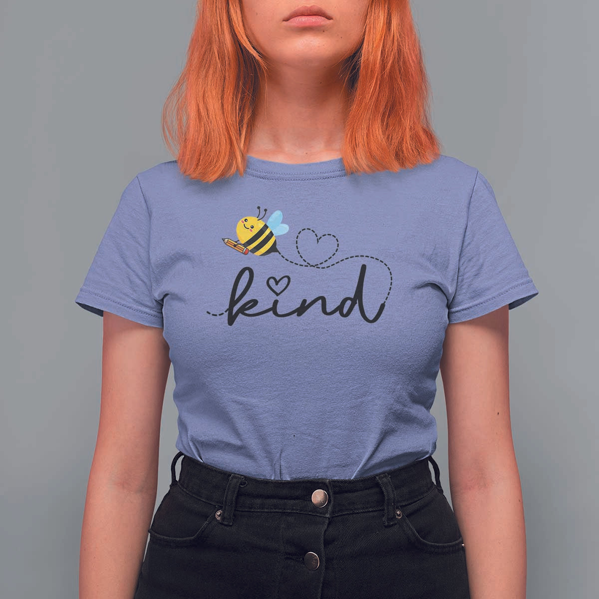 Positive Quote Bee T Shirt For Women Be Kind Pencil Back To School Bumblebee - Wonder Print Shop
