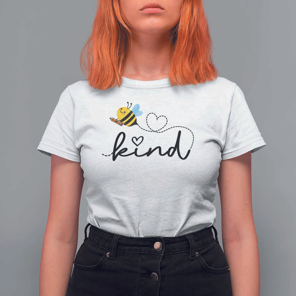 Positive Quote Bee T Shirt For Women Be Kind Pencil Back To School Bumblebee - Wonder Print Shop