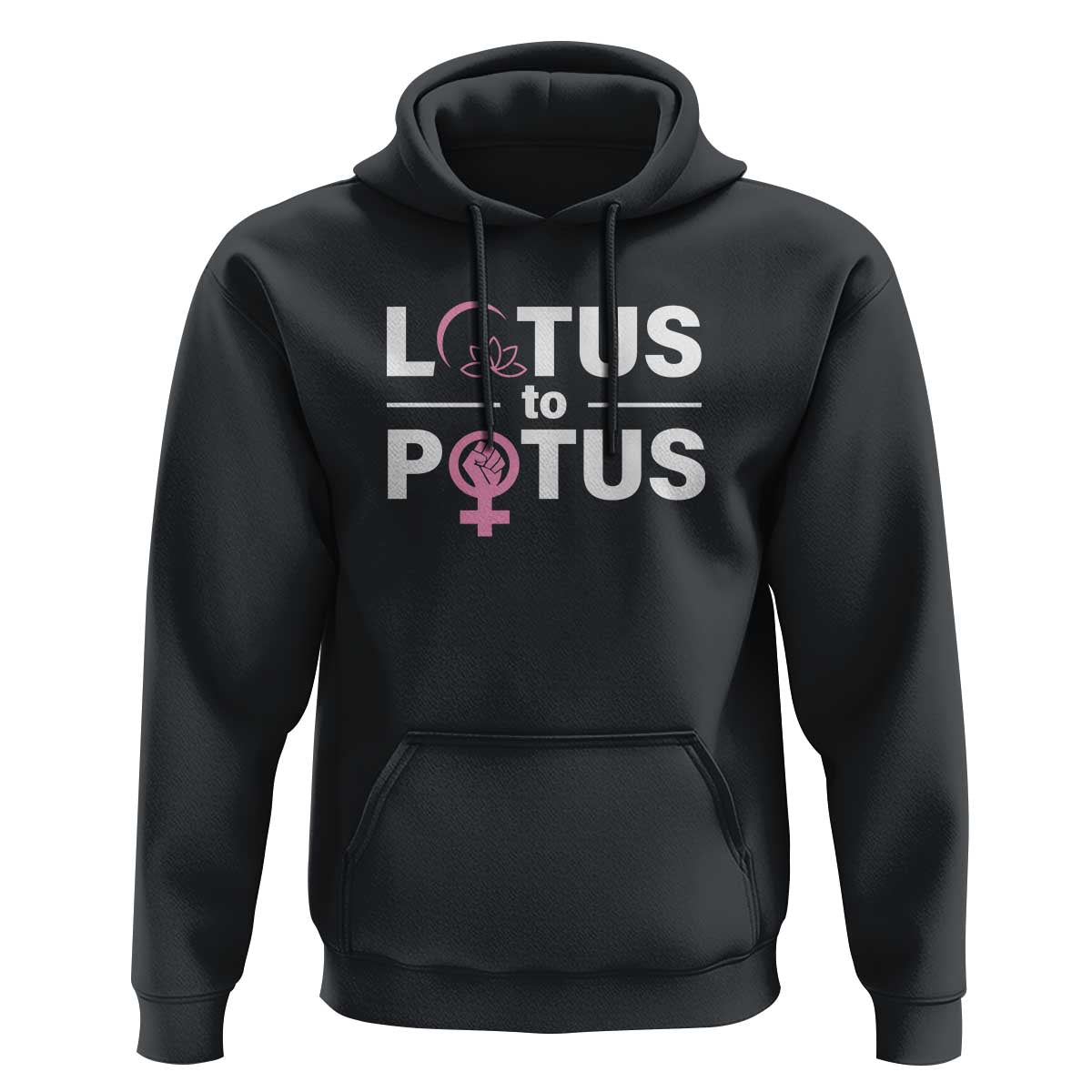 Lotus To Potus Hoodie Harris Woman Potus 47 Feminist - Wonder Print Shop