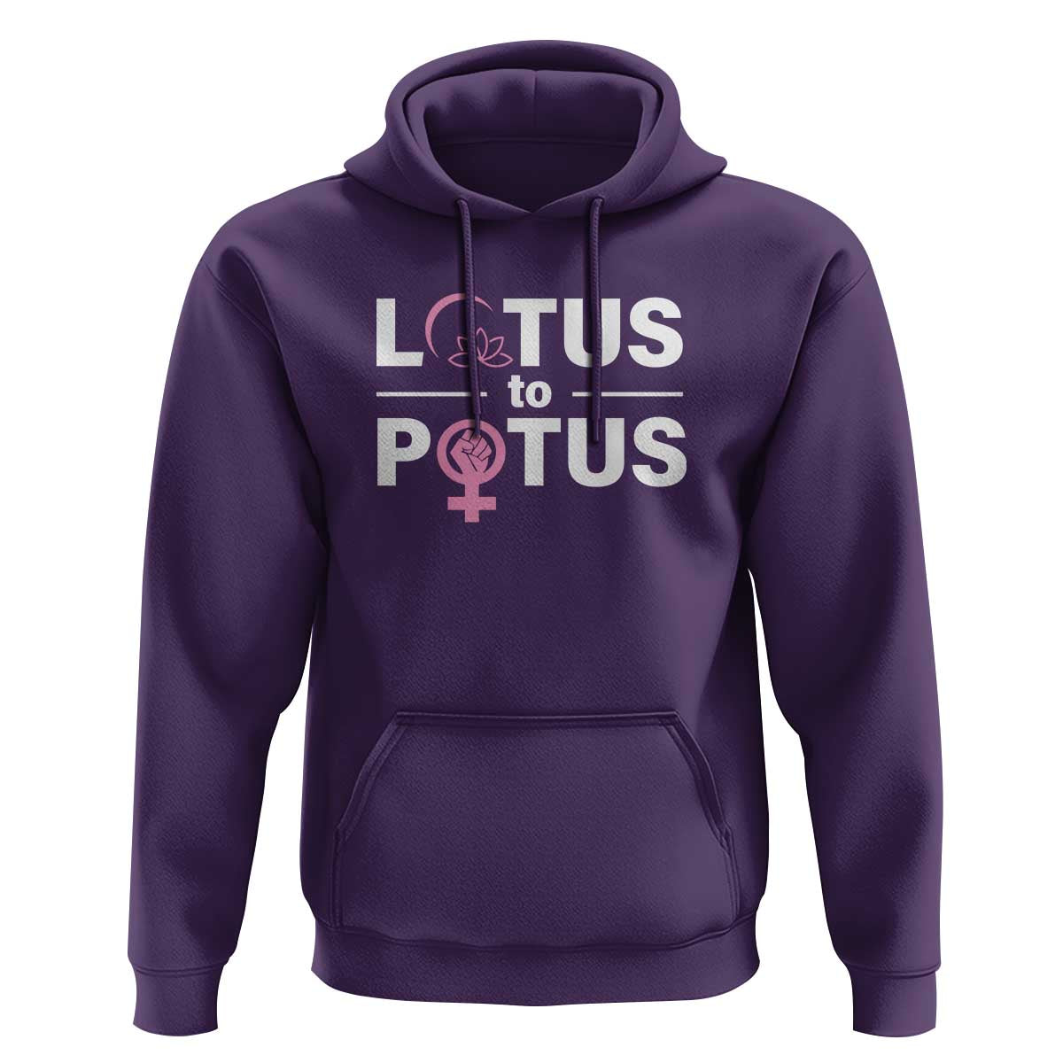 Lotus To Potus Hoodie Harris Woman Potus 47 Feminist - Wonder Print Shop