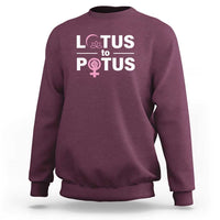 Lotus To Potus Sweatshirt Harris Woman Potus 47 Feminist - Wonder Print Shop