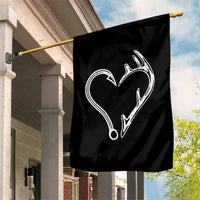 Fishing And Hunting Vintage Hook Antler Heart Garden Flag - Wonder Print Shop
