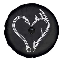 Fishing And Hunting Vintage Hook Antler Heart Spare Tire Cover - Wonder Print Shop