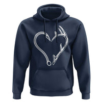 Fishing And Hunting Vintage Hook Antler Heart Hoodie - Wonder Print Shop