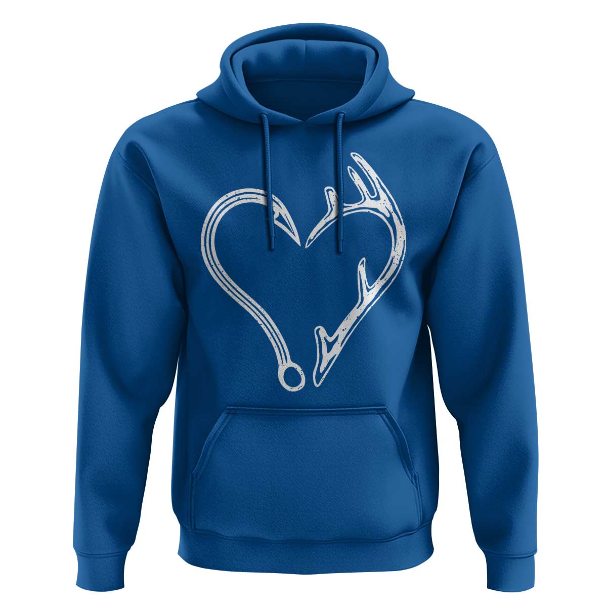 Fishing And Hunting Vintage Hook Antler Heart Hoodie - Wonder Print Shop
