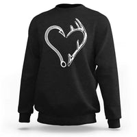 Fishing And Hunting Vintage Hook Antler Heart Sweatshirt - Wonder Print Shop