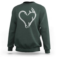 Fishing And Hunting Vintage Hook Antler Heart Sweatshirt - Wonder Print Shop