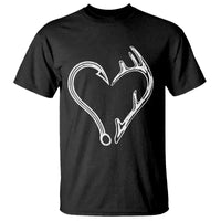 Fishing And Hunting Vintage Hook Antler Heart T Shirt - Wonder Print Shop