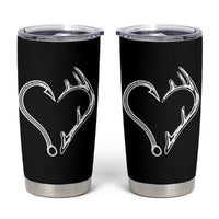 Fishing And Hunting Vintage Hook Antler Heart Tumbler Cup - Wonder Print Shop