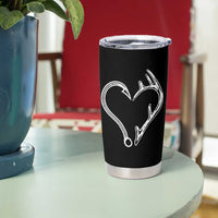 Fishing And Hunting Vintage Hook Antler Heart Tumbler Cup - Wonder Print Shop