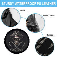 Funny Pirate Fishing Lover Spare Tire Cover Vintage Pirate Skull Hooks Fishing - Wonder Print Shop