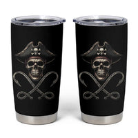 Funny Pirate Fishing Lover Tumbler Cup Vintage Pirate Skull Hooks Fishing - Wonder Print Shop