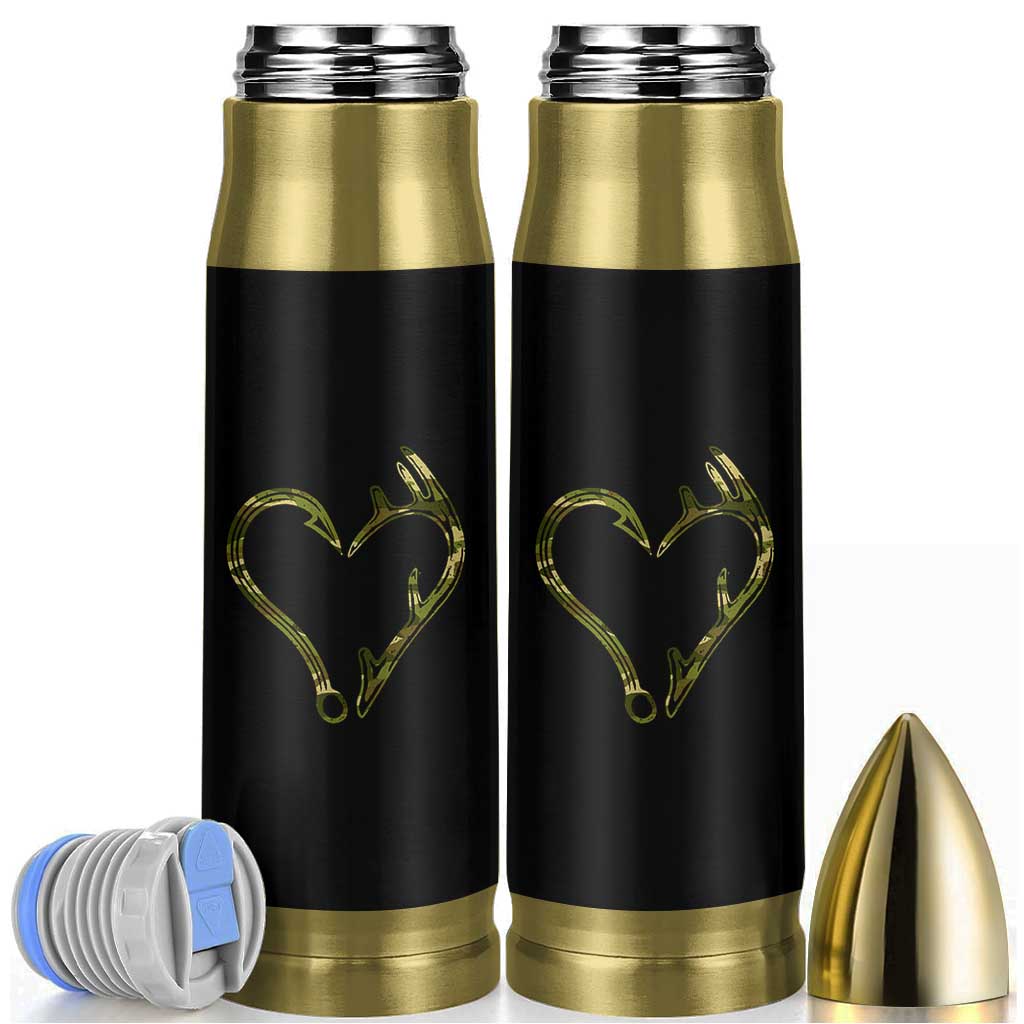 Fishing And Hunting Vintage Camo Hook Antler Heart Bullet Tumbler - Wonder Print Shop