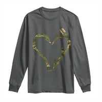 Fishing And Hunting Vintage Camo Hook Antler Heart Long Sleeve Shirt - Wonder Print Shop