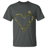 Fishing And Hunting Vintage Camo Hook Antler Heart T Shirt - Wonder Print Shop