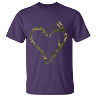 Fishing And Hunting Vintage Camo Hook Antler Heart T Shirt - Wonder Print Shop