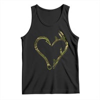 Fishing And Hunting Vintage Camo Hook Antler Heart Tank Top - Wonder Print Shop