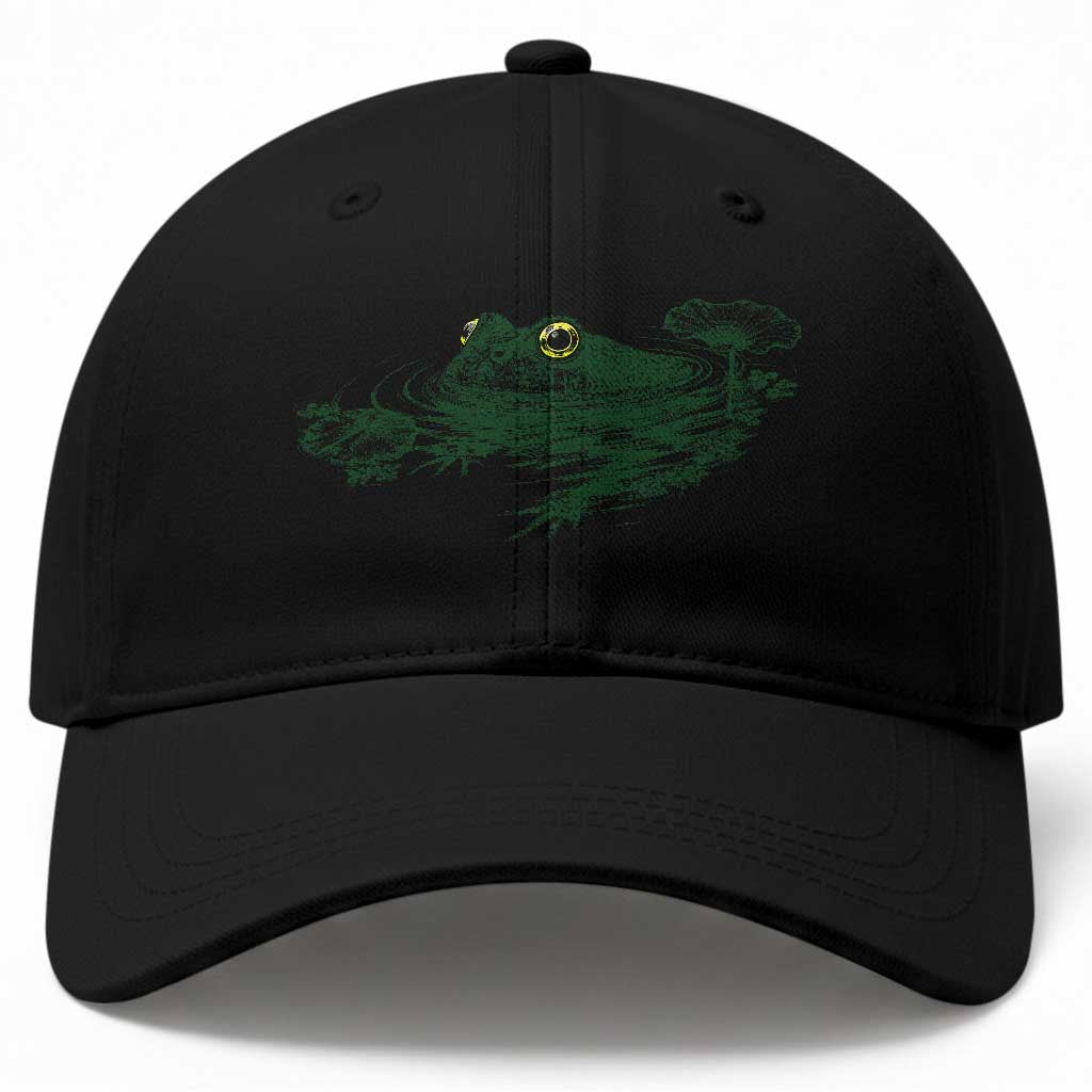 Funny Frog Swimming in Pond Cottagecore Style Baseball Cap