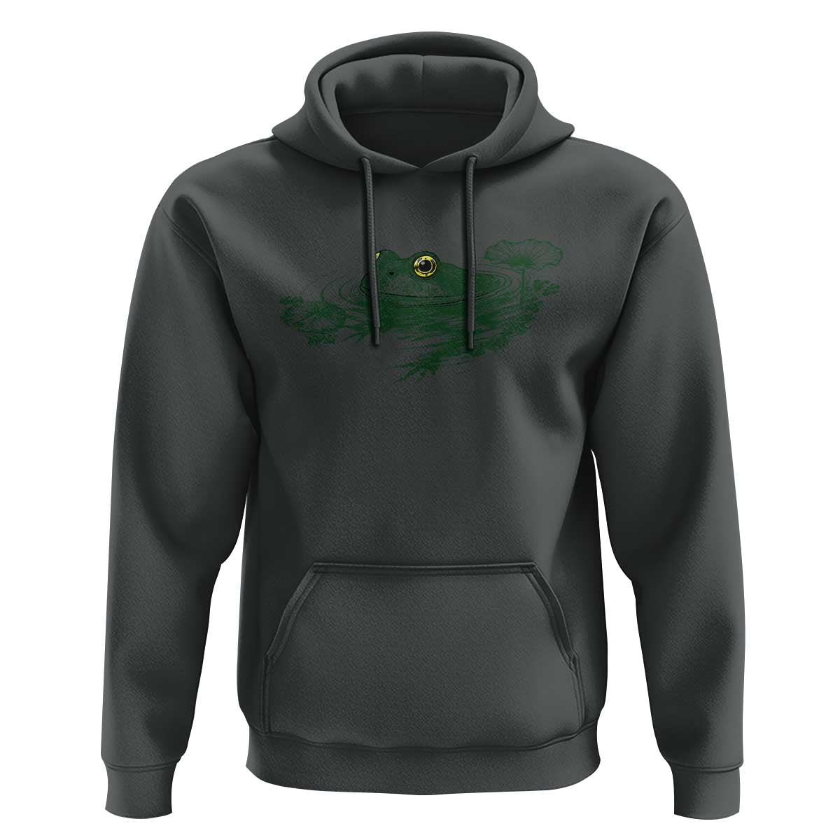 Funny Frog Swimming in Pond Cottagecore Style Hoodie