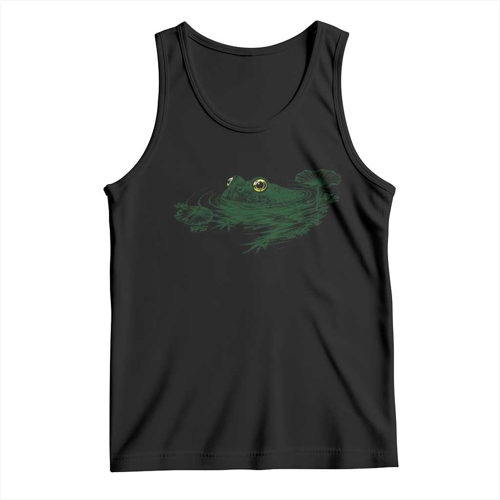 Funny Frog Swimming in Pond Cottagecore Style Tank Top