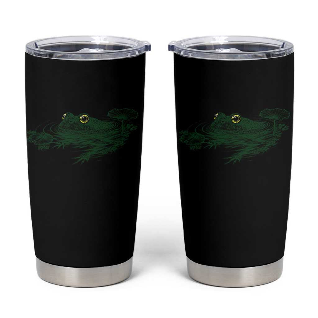 Funny Frog Swimming in Pond Cottagecore Style Tumbler Cup