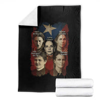 Puerto Rican Heroines Throw Blanket Boricua Julia Lolita Blanca Mariana Lola Puerto Rico Flag - Wonder Print Shop