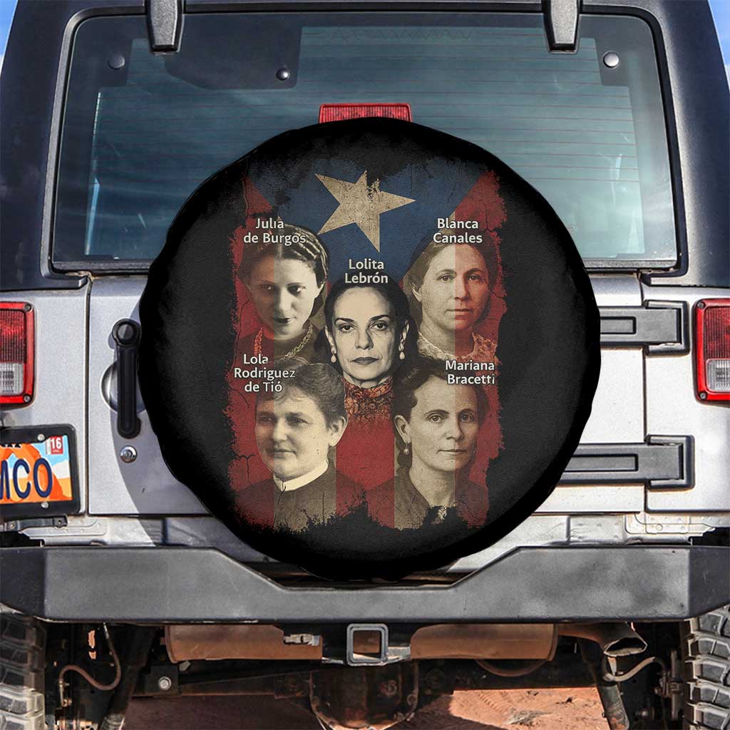 Puerto Rican Heroines Spare Tire Cover Boricua Julia Lolita Blanca Mariana Lola Puerto Rico Flag - Wonder Print Shop