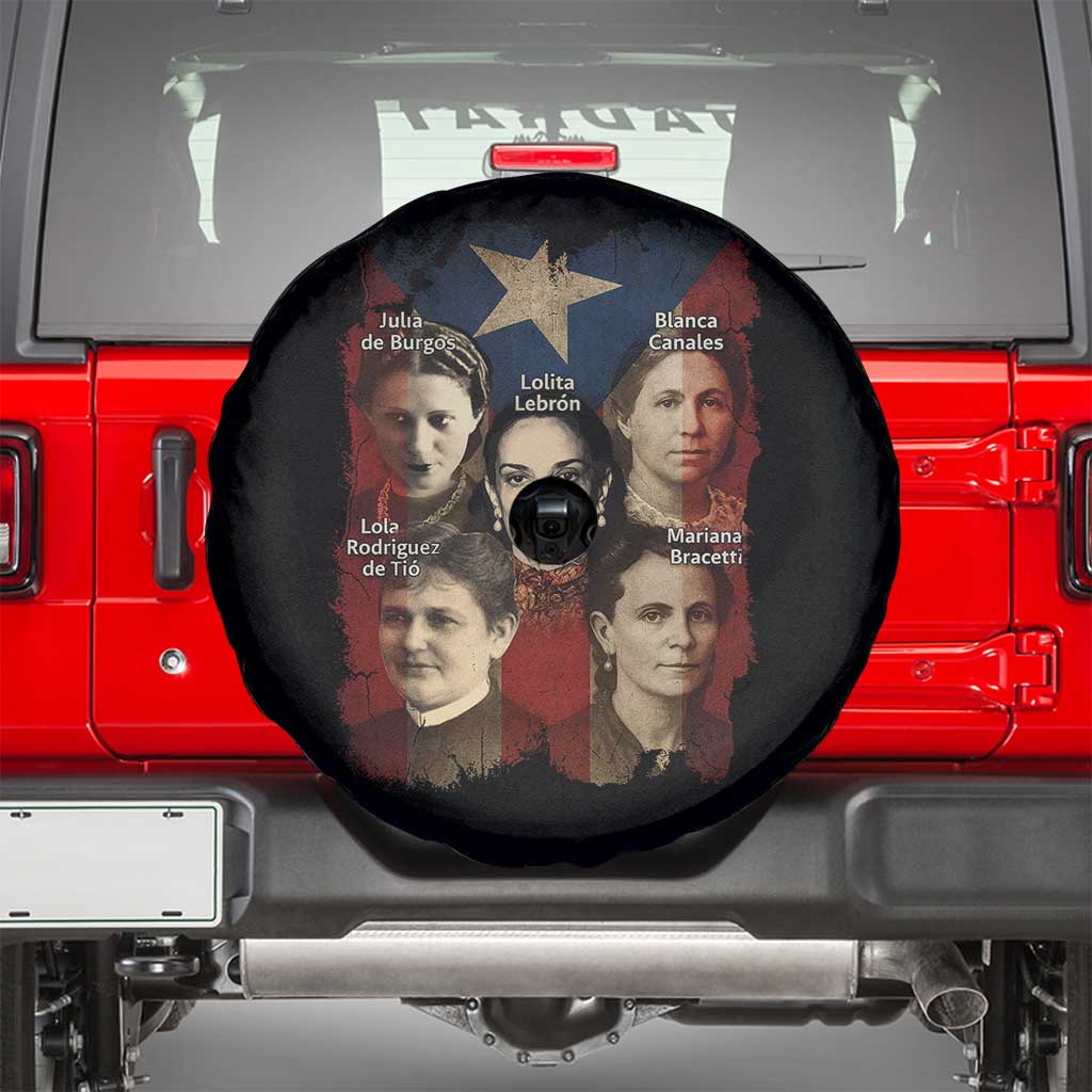 Puerto Rican Heroines Spare Tire Cover Boricua Julia Lolita Blanca Mariana Lola Puerto Rico Flag - Wonder Print Shop