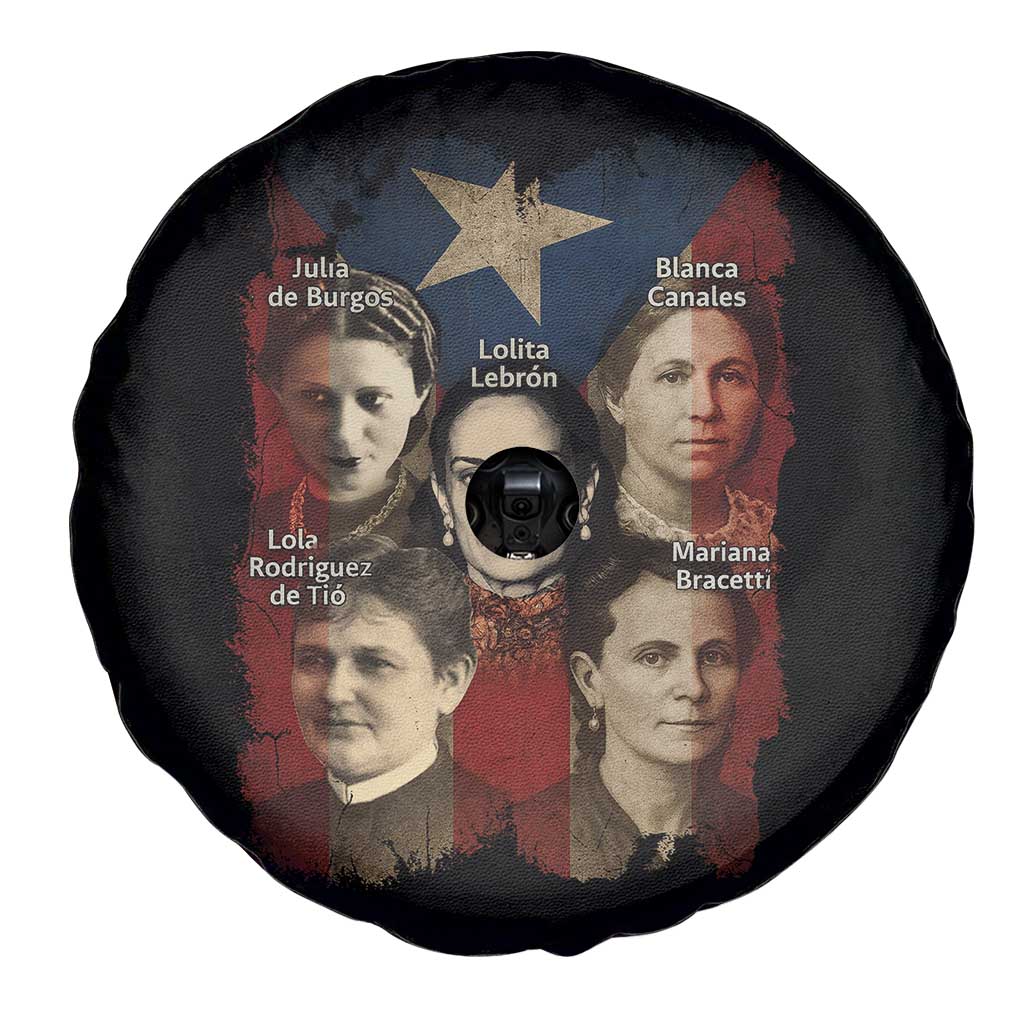 Puerto Rican Heroines Spare Tire Cover Boricua Julia Lolita Blanca Mariana Lola Puerto Rico Flag - Wonder Print Shop