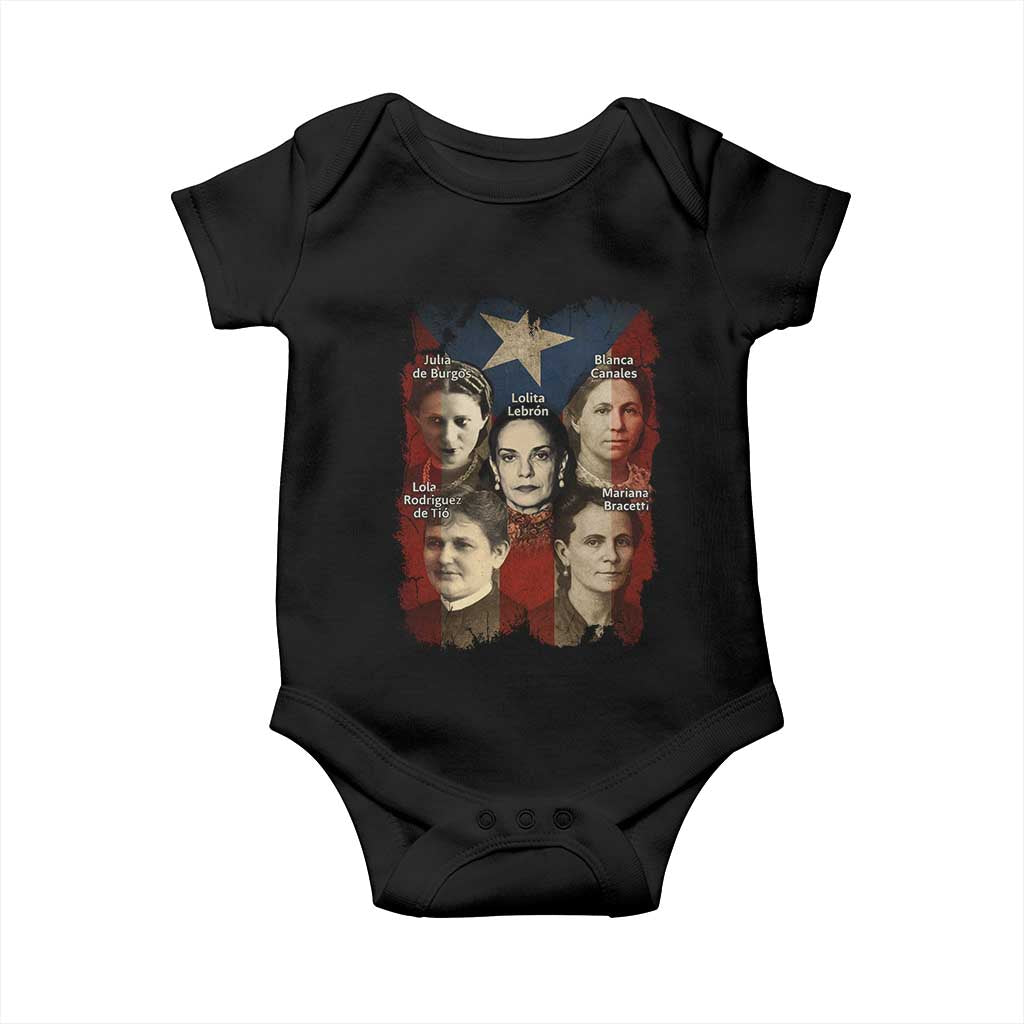 Puerto Rican Heroines Baby Onesie Boricua Julia Lolita Blanca Mariana Lola Puerto Rico Flag - Wonder Print Shop