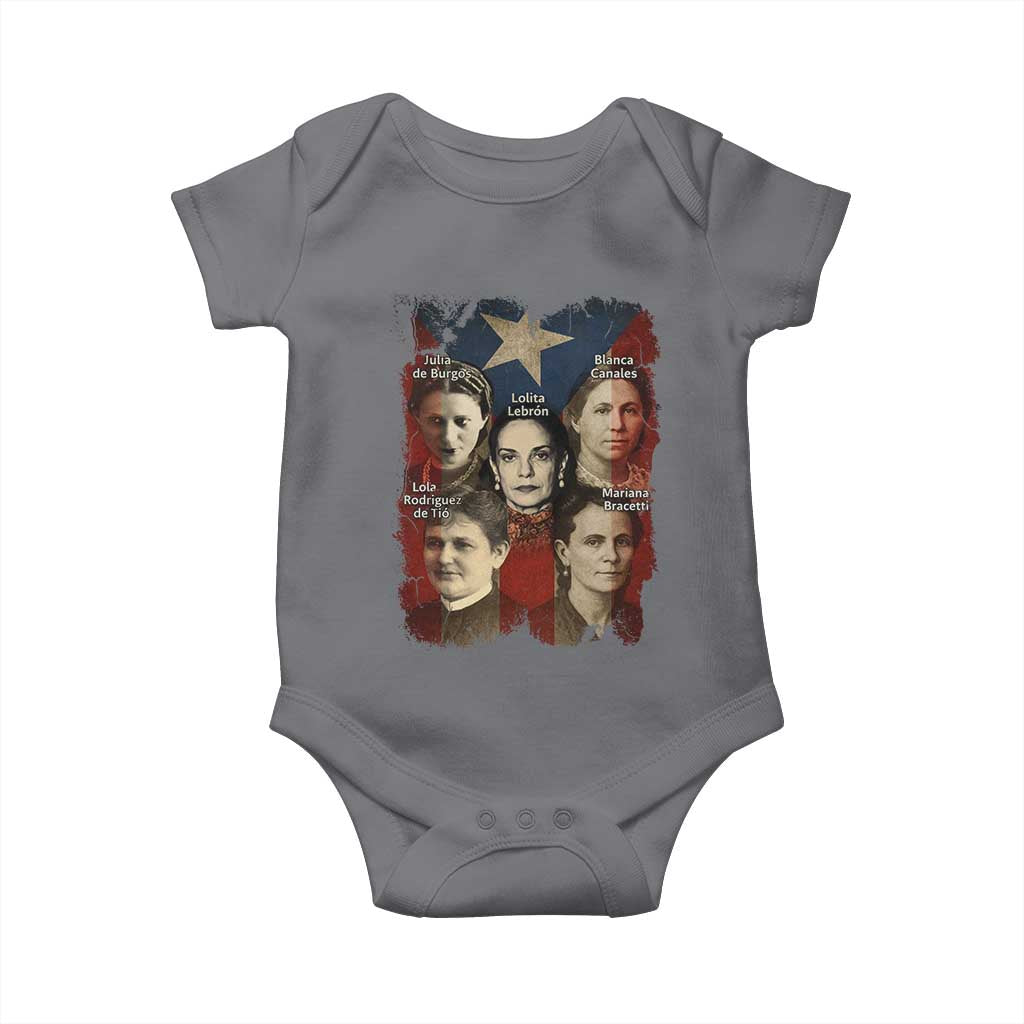 Puerto Rican Heroines Baby Onesie Boricua Julia Lolita Blanca Mariana Lola Puerto Rico Flag - Wonder Print Shop