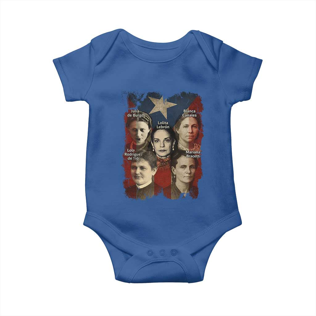 Puerto Rican Heroines Baby Onesie Boricua Julia Lolita Blanca Mariana Lola Puerto Rico Flag - Wonder Print Shop